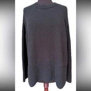 GAP 100% Cotton Crewneck Sweater Black Size XL Minimalist